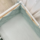 Protectie laterata patut bebe din 4 piese menta-mustar (4)